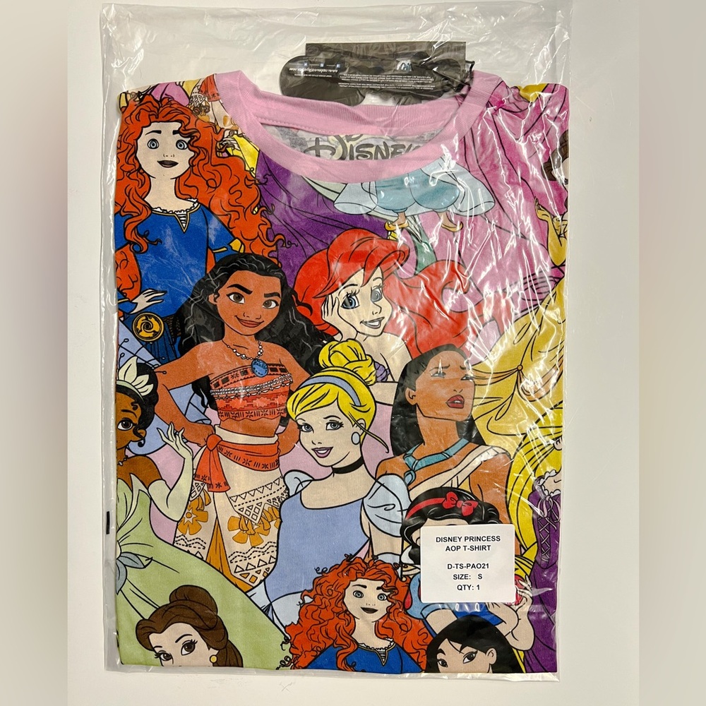 Cakeworthy Disney Princess AOP T-Shirt NWT